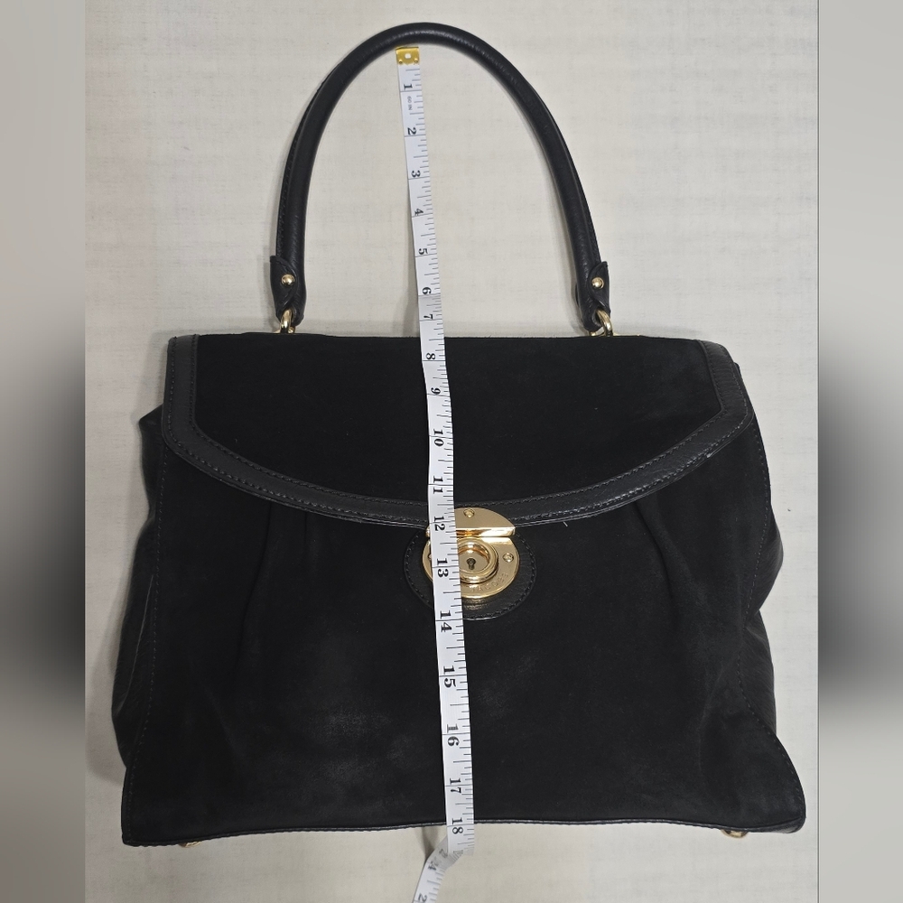 Marc Jacobs Black Suede Top-Handle Shoulder Bag - Picture 15 of 17